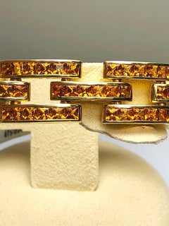 Roberto Coin Bracelet à maillons carrés en or jaune 18 carats et citrine taille princesse