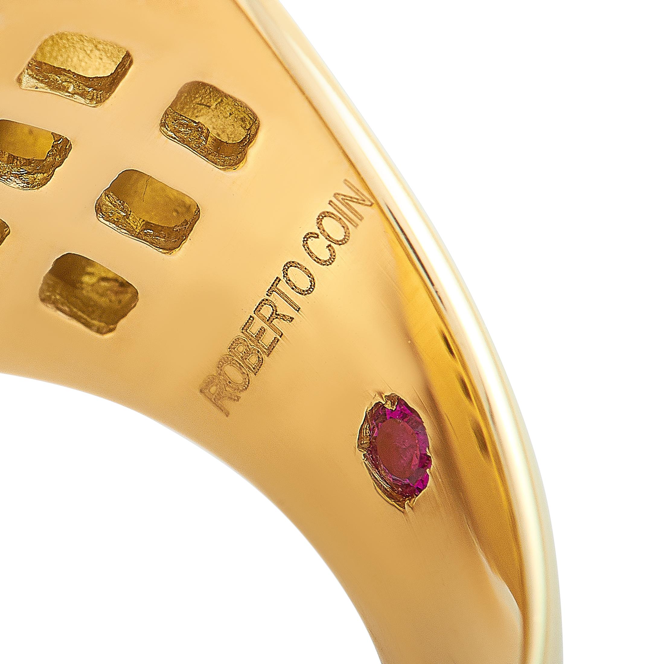 Roberto Coin Bague en or jaune 18 carats avec diamants et quartz fumé Pour femmes en vente