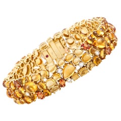 Roberto Coin 18 Karat Yellow Gold Diamond, Citrine and Orange Sapphire Bracelet