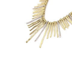 Roberto Coin 18 Karat Yellow Gold, Diamond, Elephant Skin, Dangle Stick Necklace