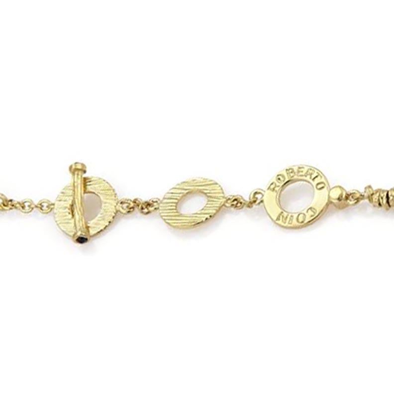 Modern Roberto Coin 18 Karat Yellow Gold, Diamond, Elephant Skin, Dangle Stick Necklace