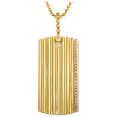 Roberto Coin 18 Karat Yellow Gold Diamond Rectangle Pendant Necklace