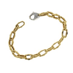 Roberto Coin 18 Karat Yellow Gold Diamond Ruby Link Bracelet
