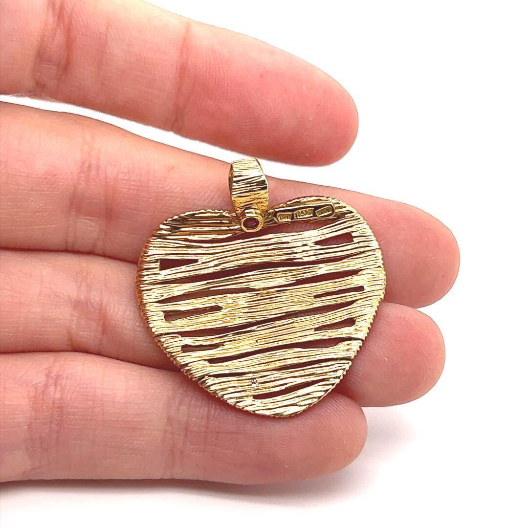 Roberto Coin 18 Karat Yellow Gold Elephantino Heart Pendant 2