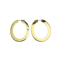 Roberto Coin 18 Karat Yellow Gold Flat Oval Hoop Earrings #20548