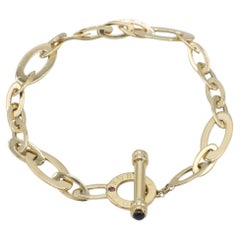 Roberto Coin Pulsera de eslabones ovalados de oro amarillo de 18 quilates con cierre basculante