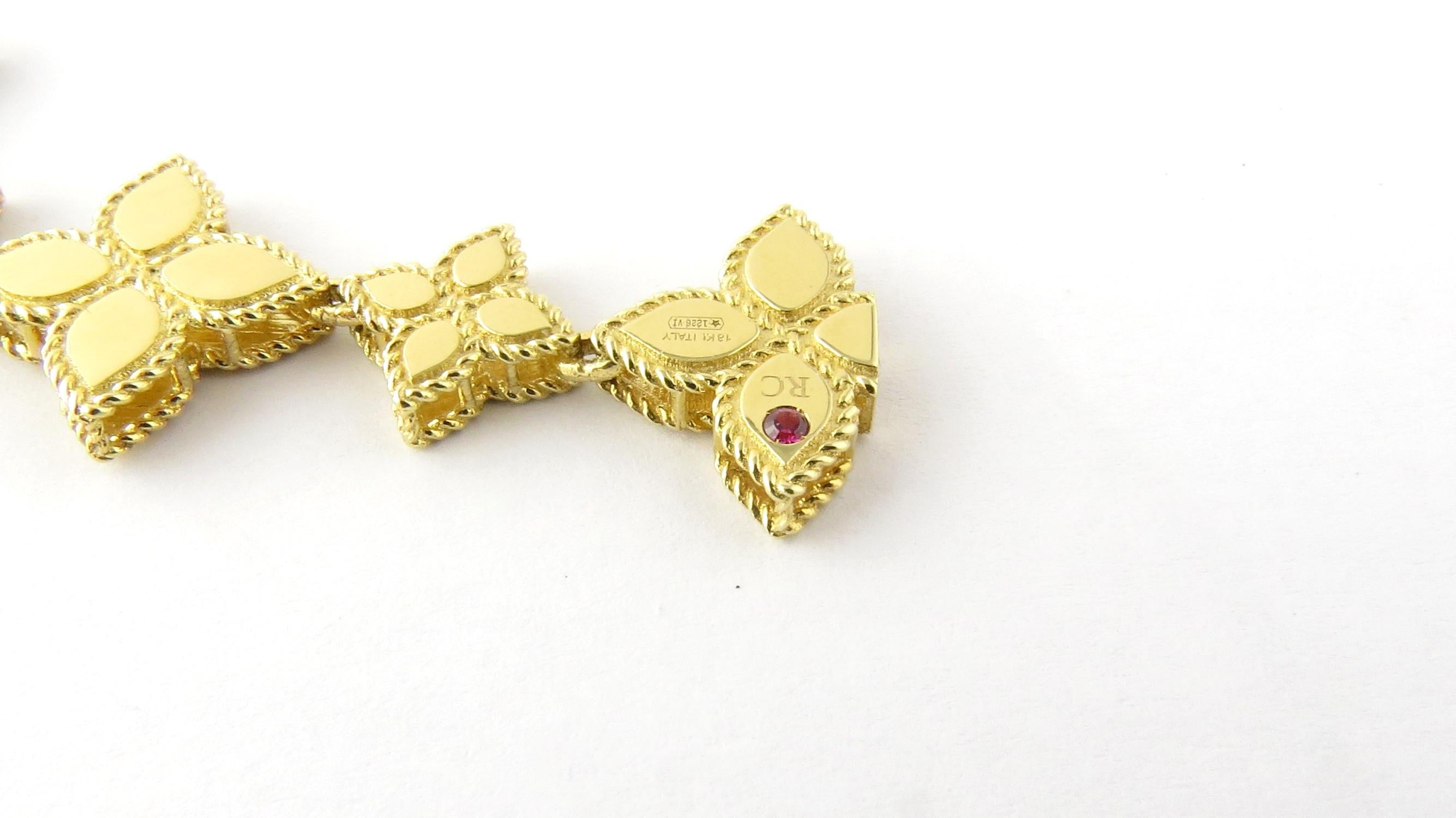 Women's Roberto Coin 18 Karat Yellow Gold Princess Flower Collection Bracelet