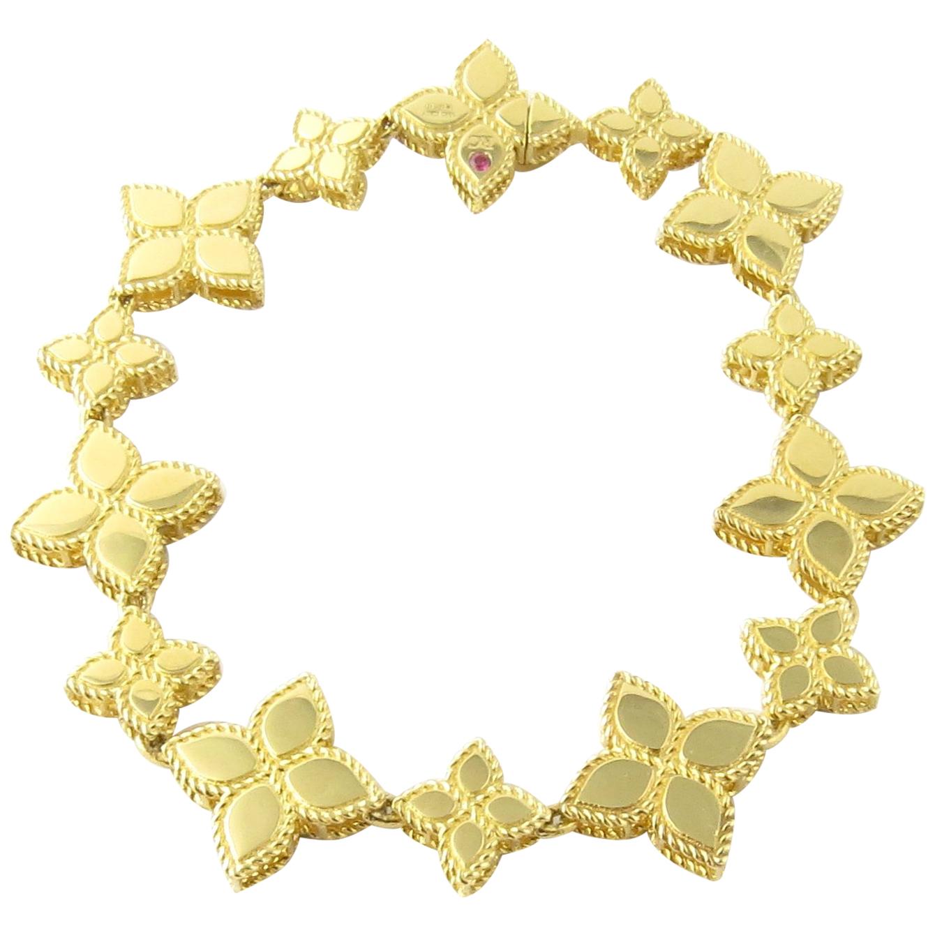 Roberto Coin 18 Karat Yellow Gold Princess Flower Collection Bracelet