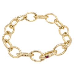 Roberto Coin 18 Karat Yellow Gold Solid Link Bracelet 