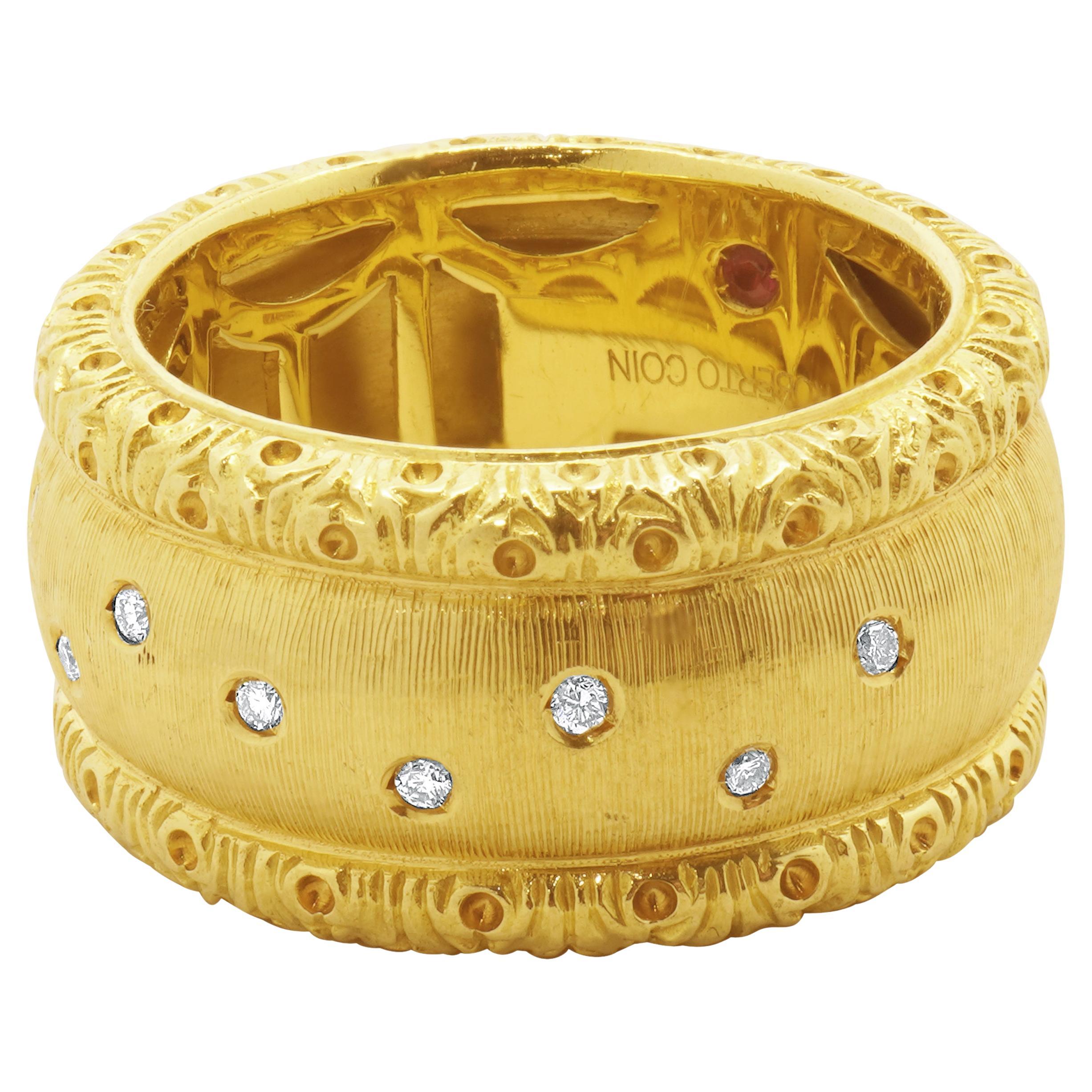 Roberto Coin - Fascia in oro giallo 18 carati con diamanti a pioggia