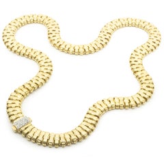Roberto Coin 18 Karat Gelbgold Dreireihiges Diamant-Halsband Collier