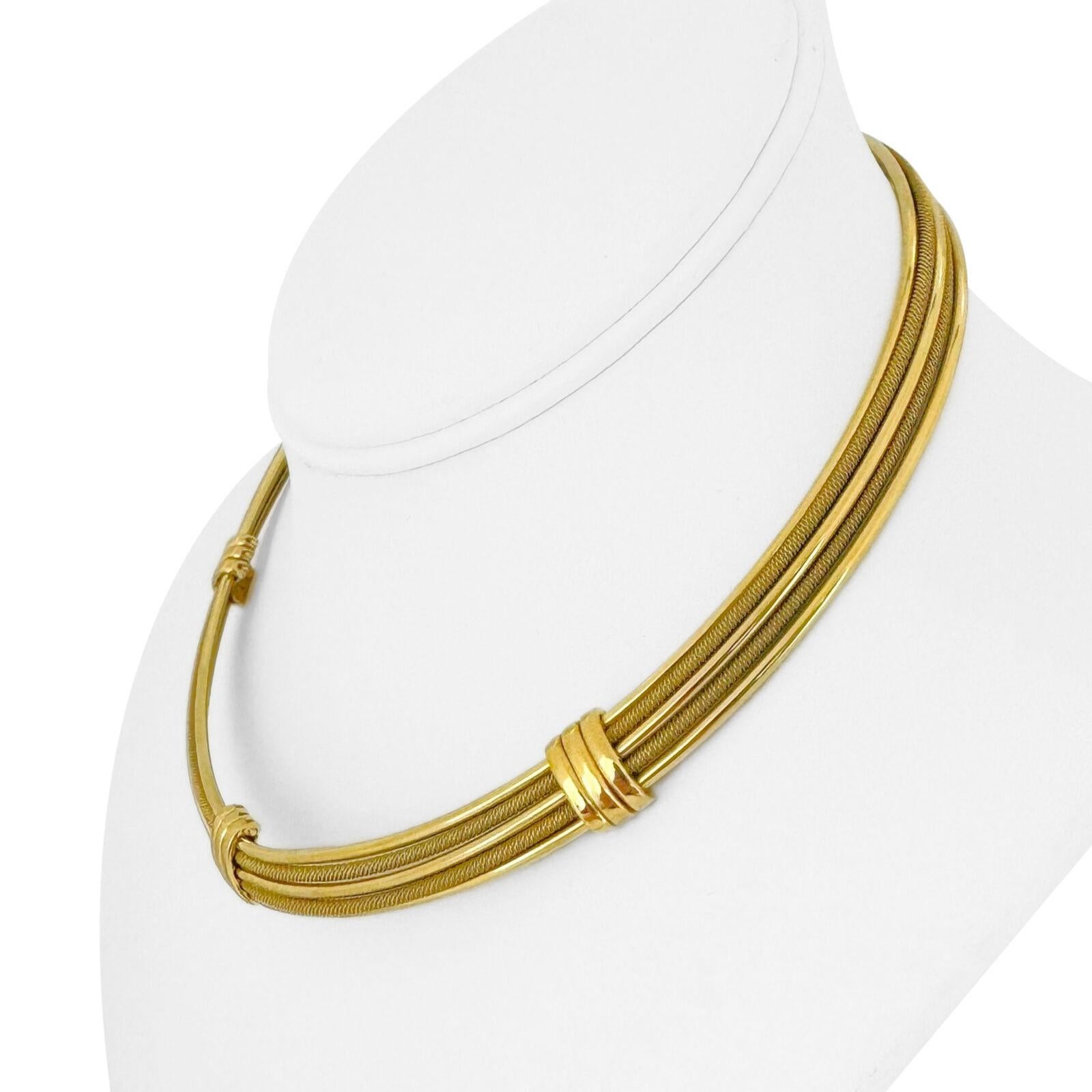 Roberto Coin 18k Yellow Gold 51g Vintage 11.5mm Flex Choker Necklace Italy 14
