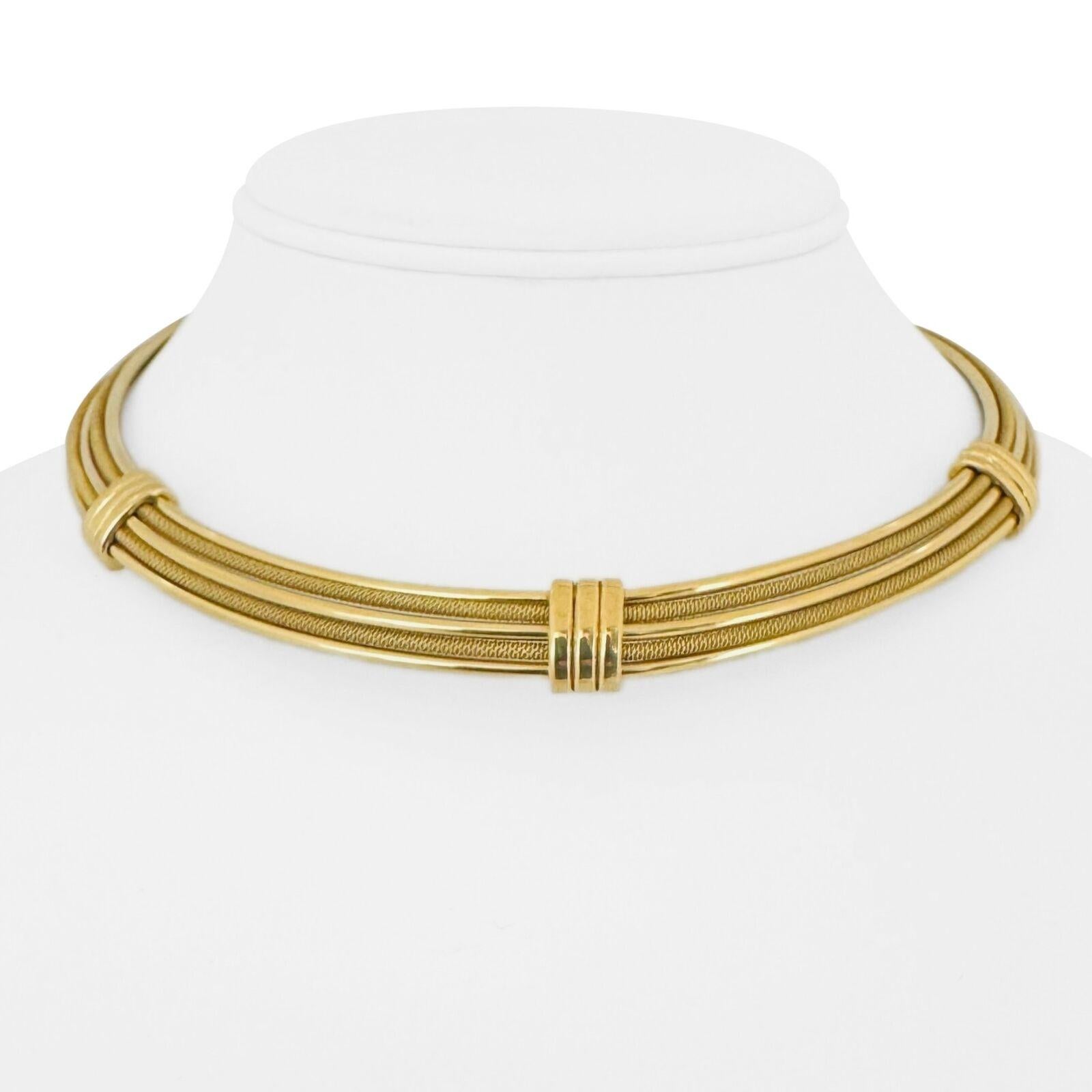 Roberto Coin 18 Karat Yellow Gold Vintage Flex Choker Necklace Italy  For Sale 3