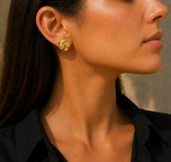 Boucles d'oreilles vintage Roberto Coin en or jaune 18 carats, avec fermoir à levier et motif « nœud »