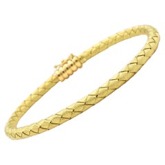Roberto Coin 18 Karat Yellow Gold Woven Silk Bracelet