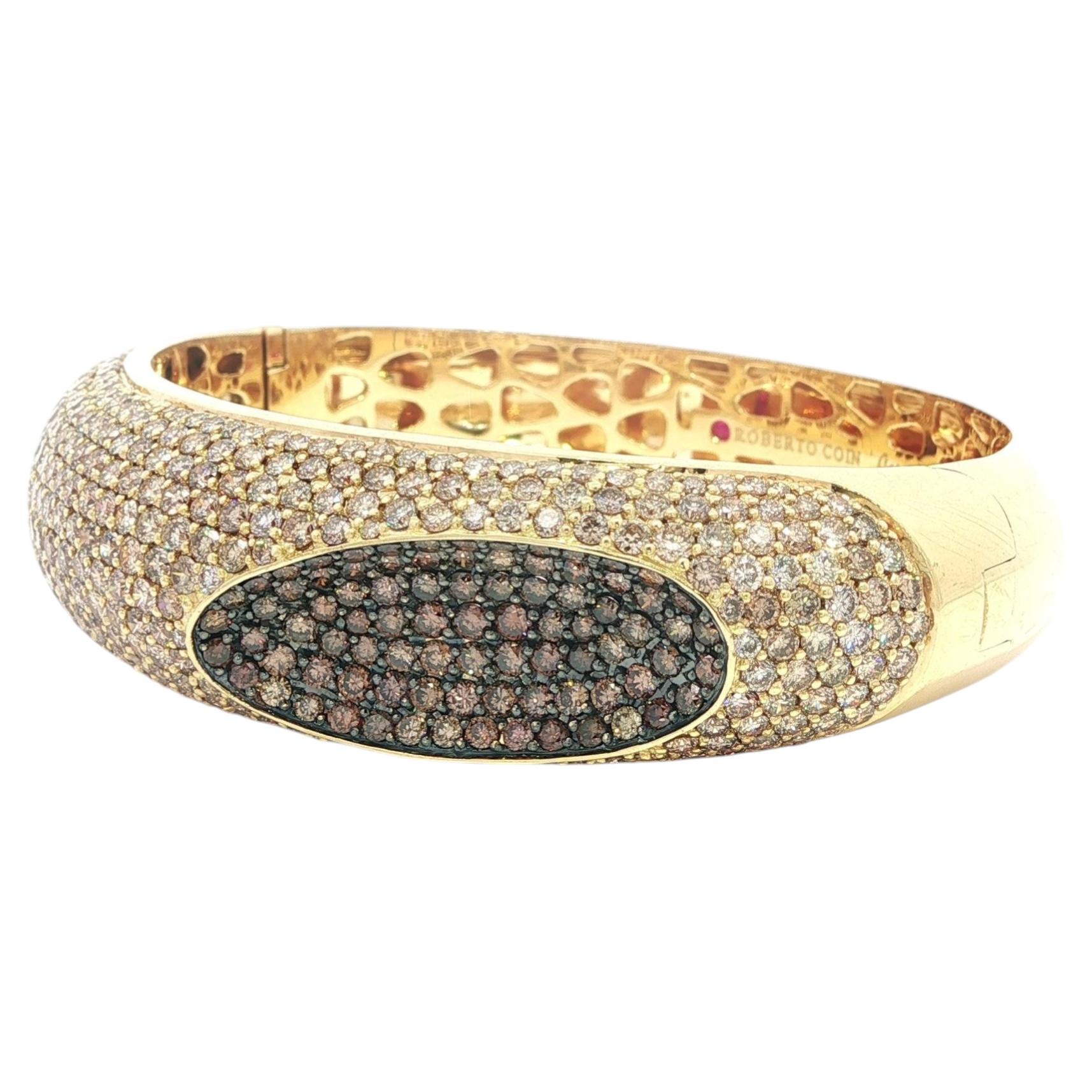 Roberto Coin Bracciale Capri Plus in oro 18 carati con diamanti champagne da 15,21 carati