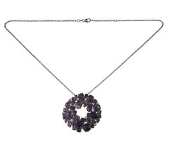 Roberto Coin 18K Gold Amethyst & Diamond Shanghai Wreath Pendant Necklace #22533