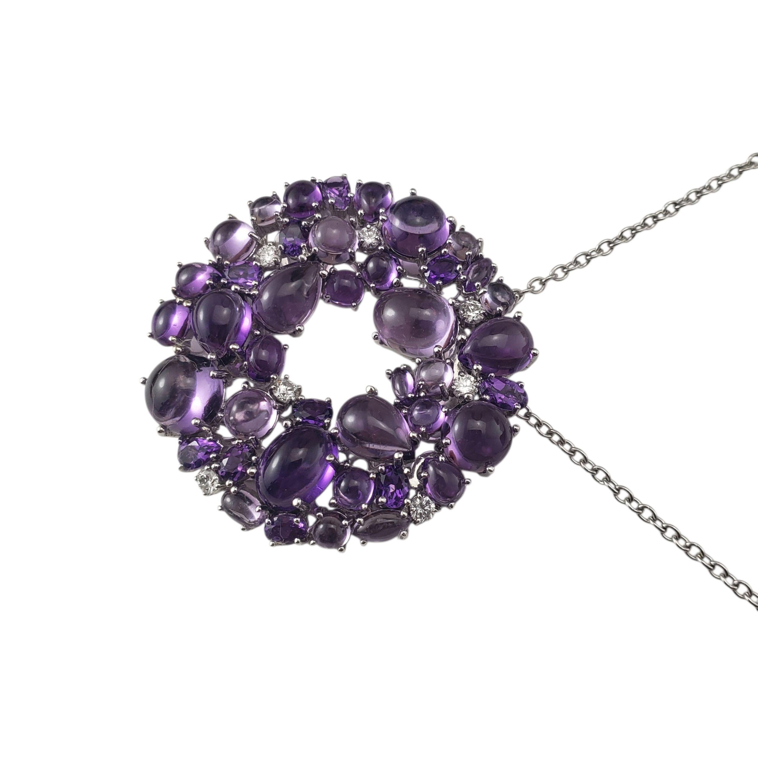Brilliant Cut Roberto Coin 18K Gold Amethyst & Diamond Shanghai Wreath Pendant Necklace #22533 For Sale