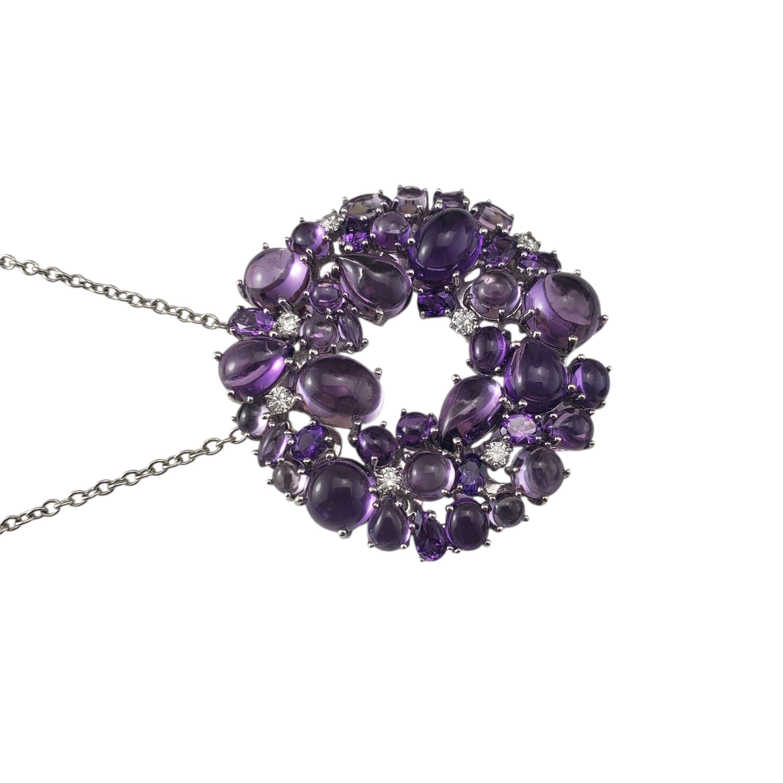 Roberto Coin 18K Gold Amethyst & Diamond Shanghai Wreath Pendant Necklace #22533 In Good Condition For Sale In Washington Depot, CT