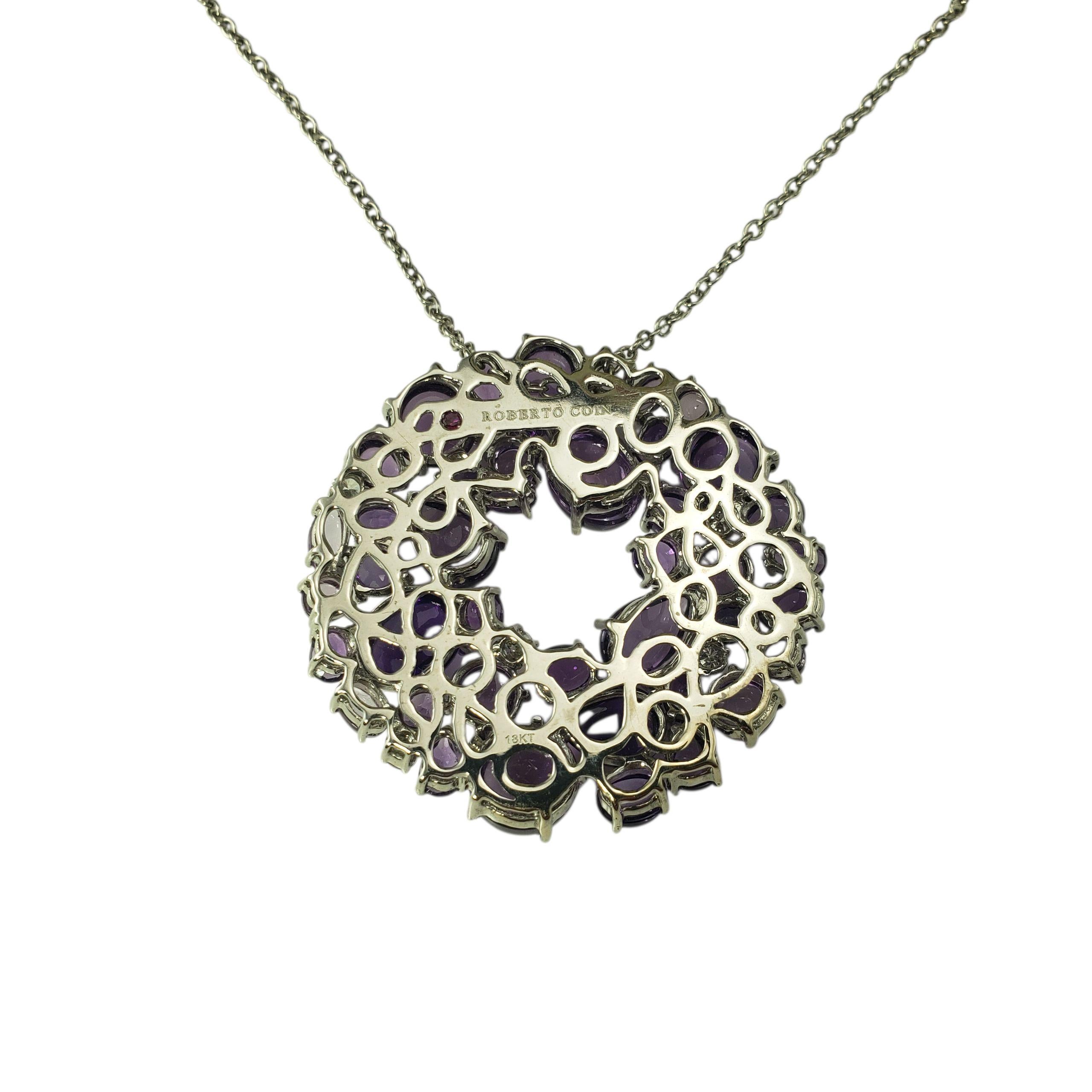 Women's Roberto Coin 18K Gold Amethyst & Diamond Shanghai Wreath Pendant Necklace #22533 For Sale
