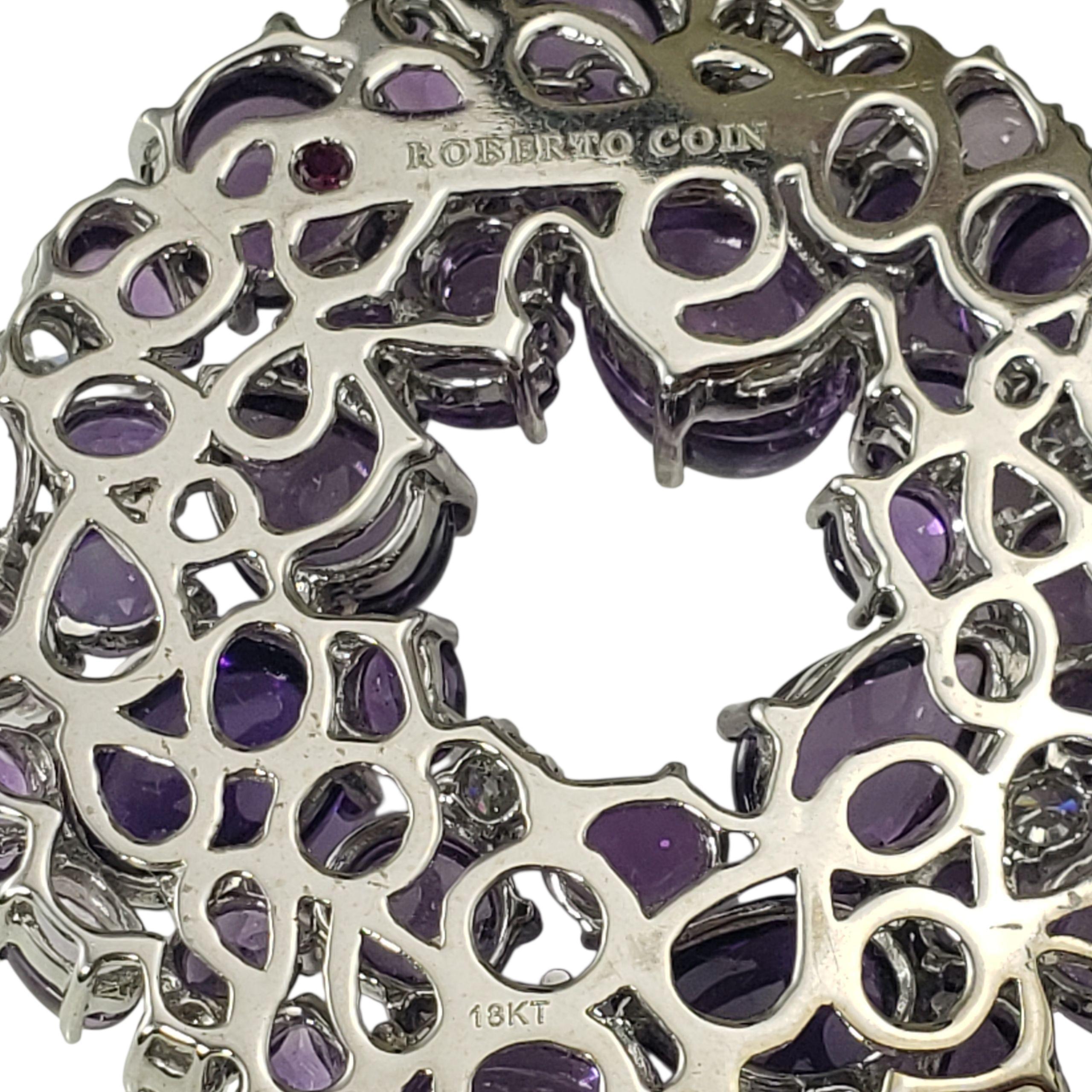 Roberto Coin 18K Gold Amethyst & Diamond Shanghai Wreath Pendant Necklace #22533 For Sale 1