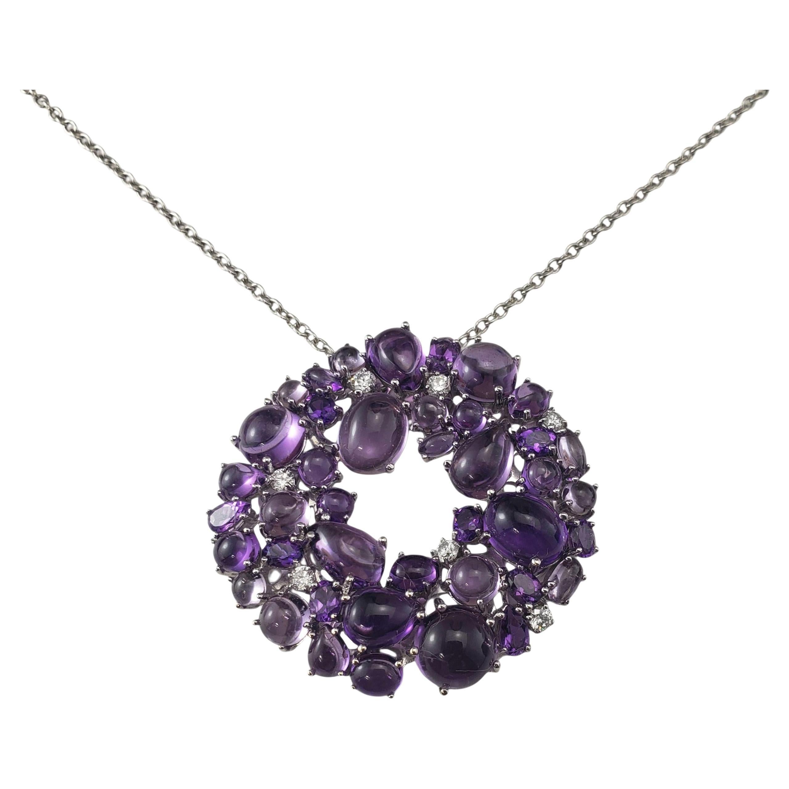 Roberto Coin 18K Gold Amethyst & Diamond Shanghai Wreath Pendant Necklace #22533 For Sale