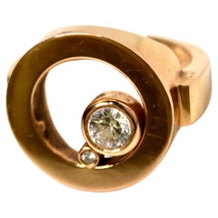 Roberto Coin 18k Gold Cento Two Diamond Circle Ring circa 2004