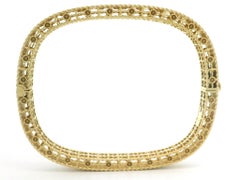 Roberto Coin 18k Gold Diamond Princess Satin Fleur De Lis Slim Bangle Bracelet