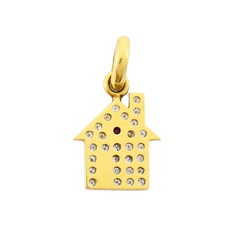 Roberto Coin 18k Gold Diamant-Rubin-Haus-Anhänger für Damen oder Herren im Angebot