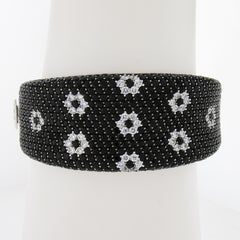 Roberto Coin 18k Gold Fantasia Sapphire Diamond Wide Hinged Bangle Bracelet