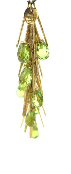 Roberto Coin 18 Karat Gold and Peridot Dangle Earrings