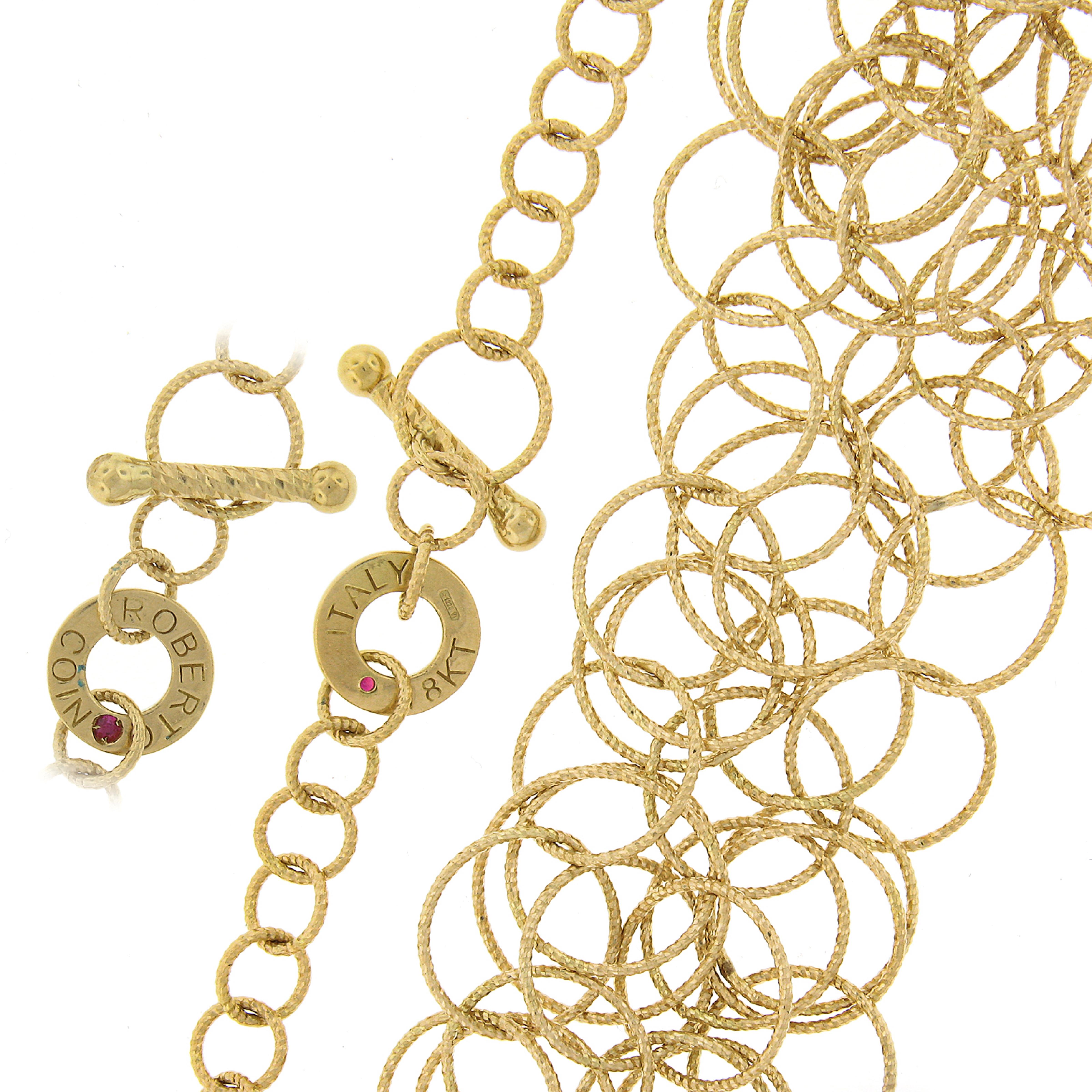 Women's Roberto Coin 18k Gold Textured Interlocking Round Link Mauresque Necklace For Sale