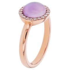 Roberto Coin Halo-Ring aus 18 Karat Roségold, Amethyst und Diamant Größe 6,5