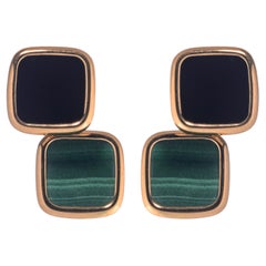 Roberto Coin 18k Rose Gold And Malachite Earrings