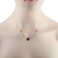 Roberto Coin 18K Rose Gold Diamond and Onyx Necklace RC34-050526