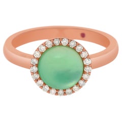 Bague Roberto Coin en or rose 18 carats, quartz citron et diamants, taille 6,5