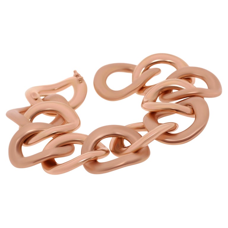 Roberto Coin 18k Rose Gold Link Bracelet For Sale at 1stDibs