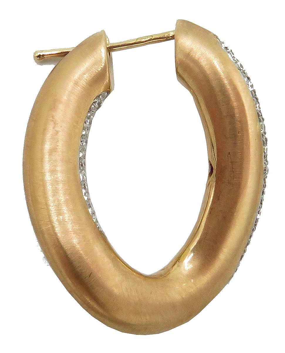 rose gold pave hoop earrings
