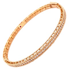 Roberto Coin 18 Karat Roségold Symphony geflochtenes Armband mit 0,61 Karat runden Diamanten