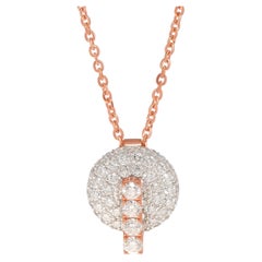 Roberto Coin, collier pendentif en or rose et blanc 18 carats avec diamants