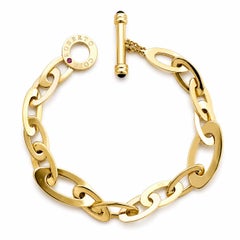 Roberto Coin Pulsera de oro macizo de 18 quilates con cierre de palanca de clip Chic y brillante