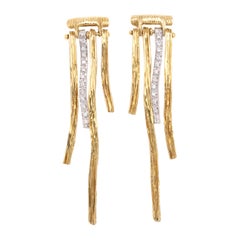 Roberto Coin 18 Karat Two-Tone Gold Diamond Elephantino Earrings