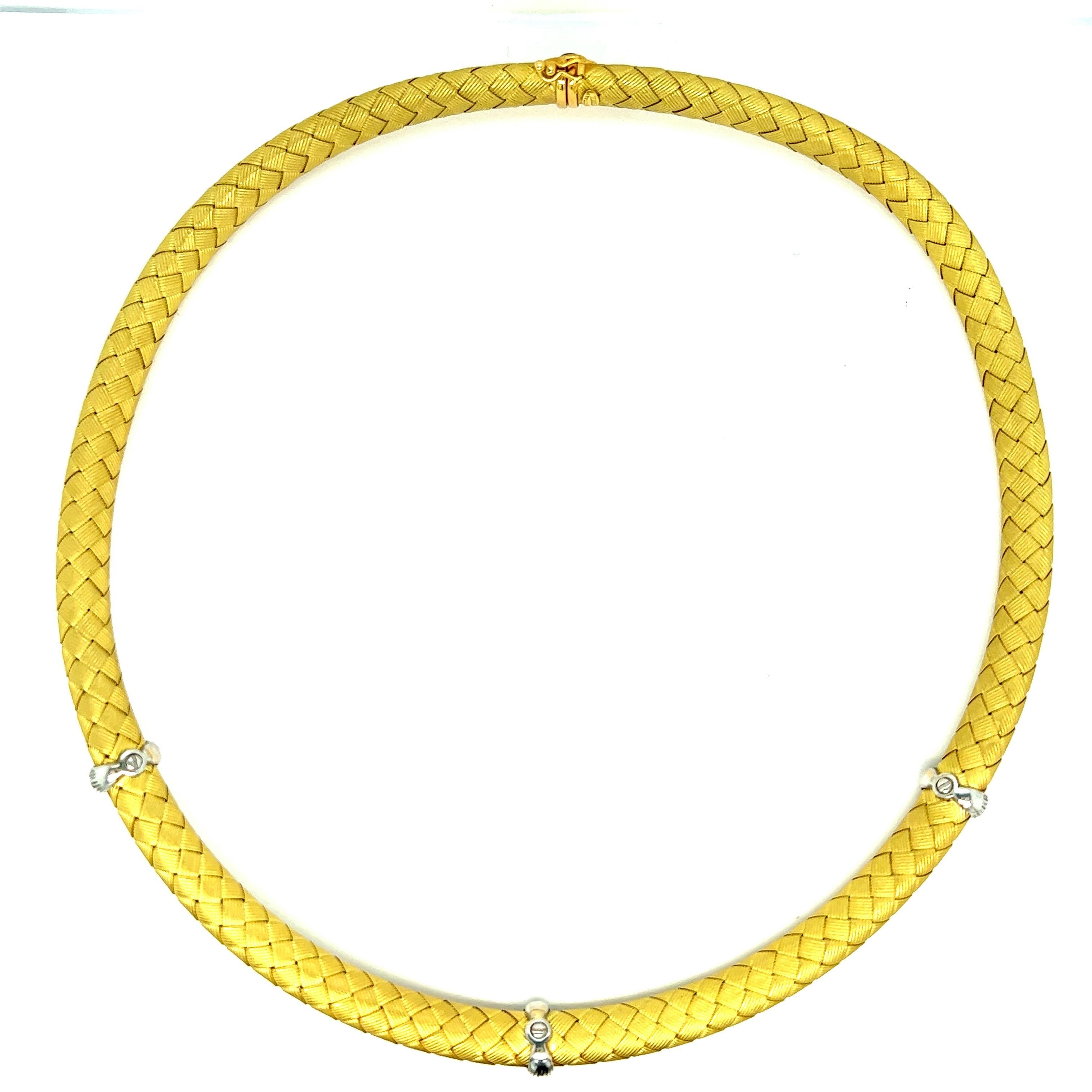 Roberto Coin 18k Weave Collar Necklace For Sale 1