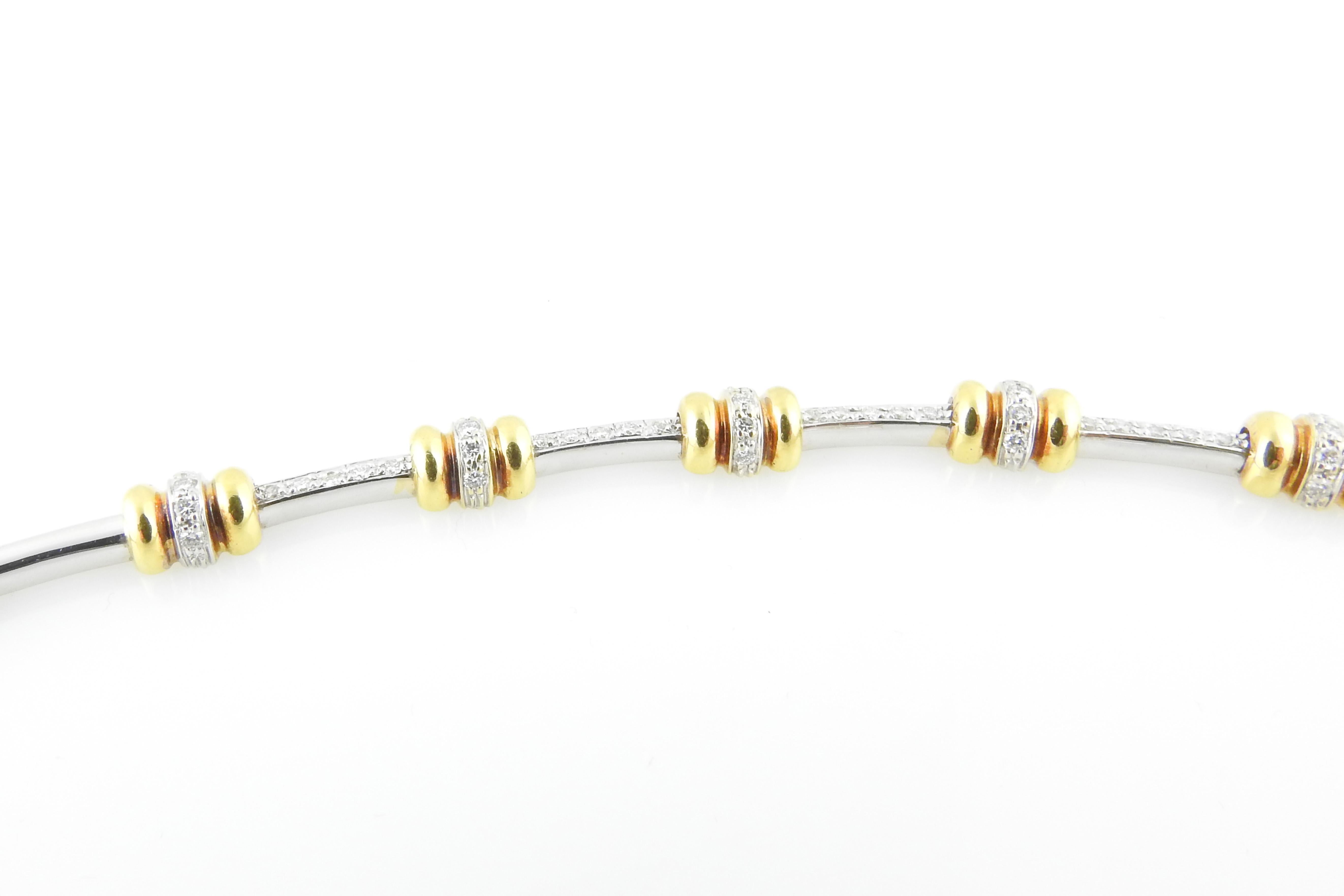 Roberto Coin 18K White and Yellow Gold Diamond Choker Collar Necklace 4