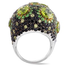 Roberto Coin 18K White and Yellow Gold Diamond, Peridot and Tsavorite Ring