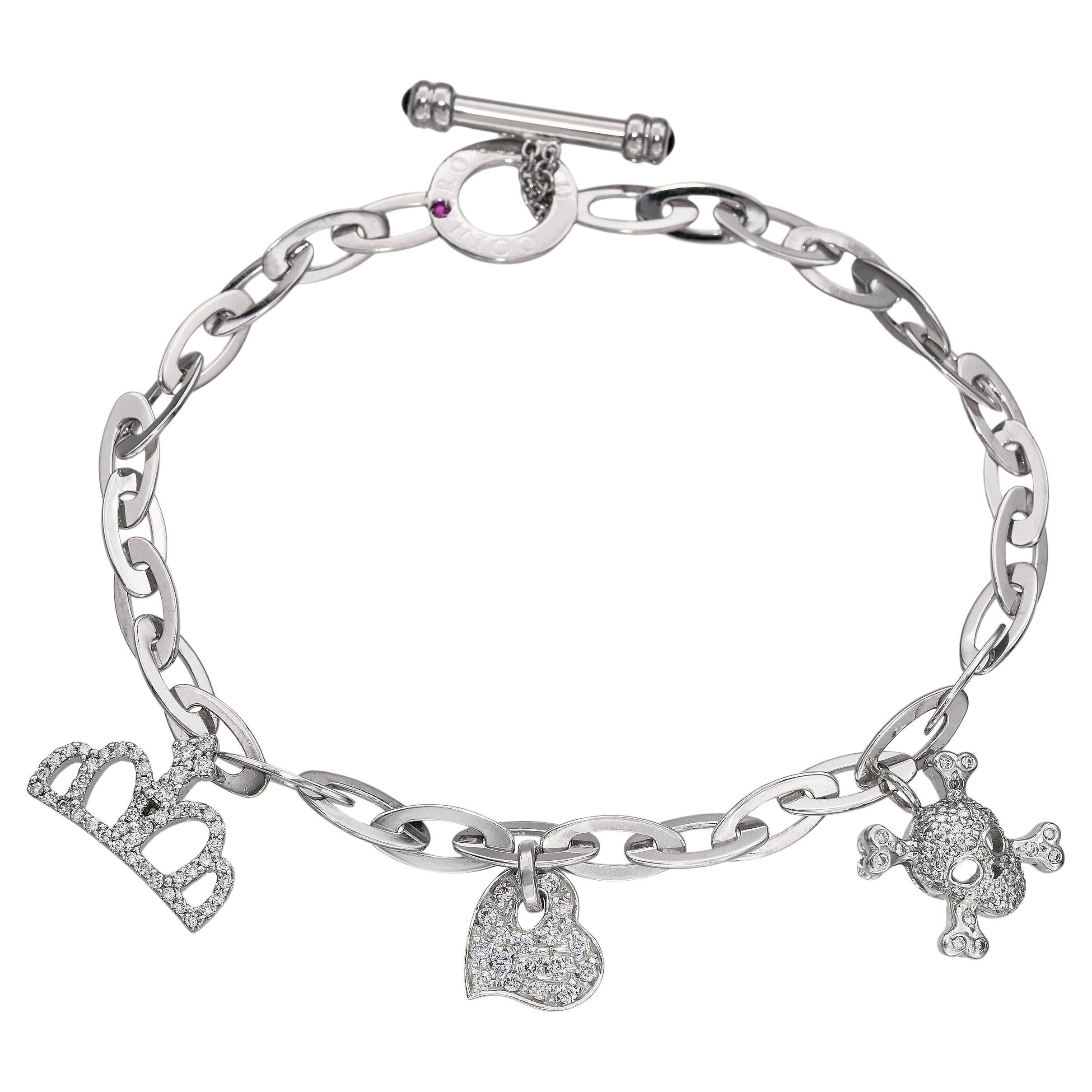 Roberto Coin Bracciale con diamanti in oro bianco 18k 0,51tcw in vendita
