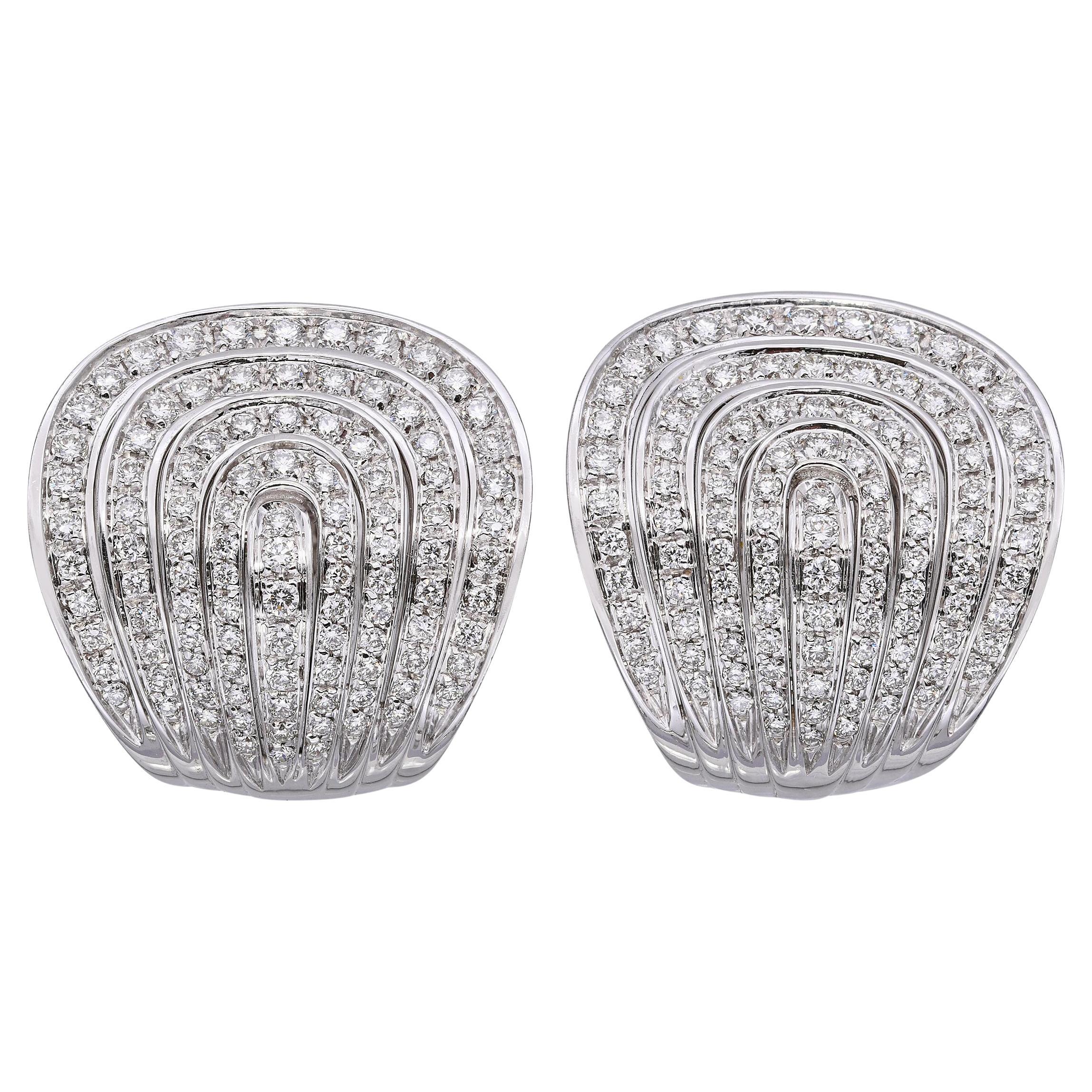 Roberto Coin 18k Weißgold 2,02tcw Diamant-Ohrringe im Angebot