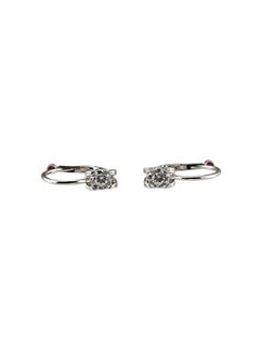 Roberto Coin 18K White Gold Cento C Setting Diamond Drop Earrings #25124