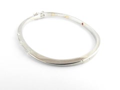 Roberto Coin 18 Karat White Gold Classica Parisienne 3 Diamond Bangle Bracelet