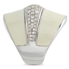 Roberto Coin 18K White Gold Diamond and Enamel Ring RC32-050526